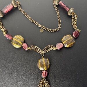 Max & Co. Yellow and Purple Statement Necklace
